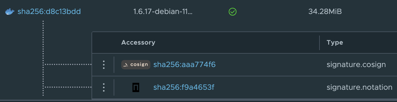 OCI artifacts signatures in TAC