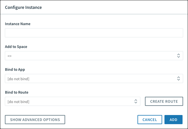 Configure Instance pane