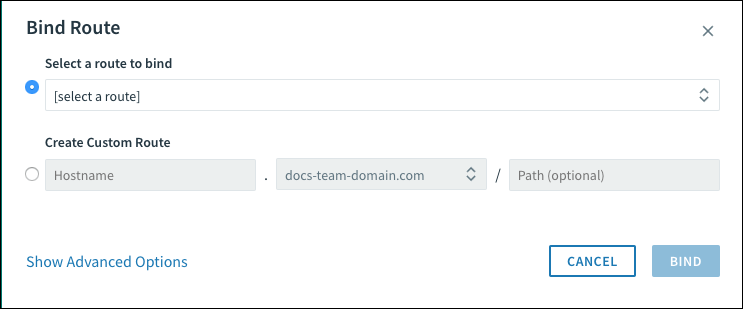 Bind Route pane.