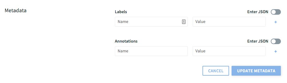 Metadata settings