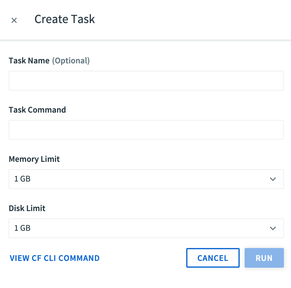 Create Task page