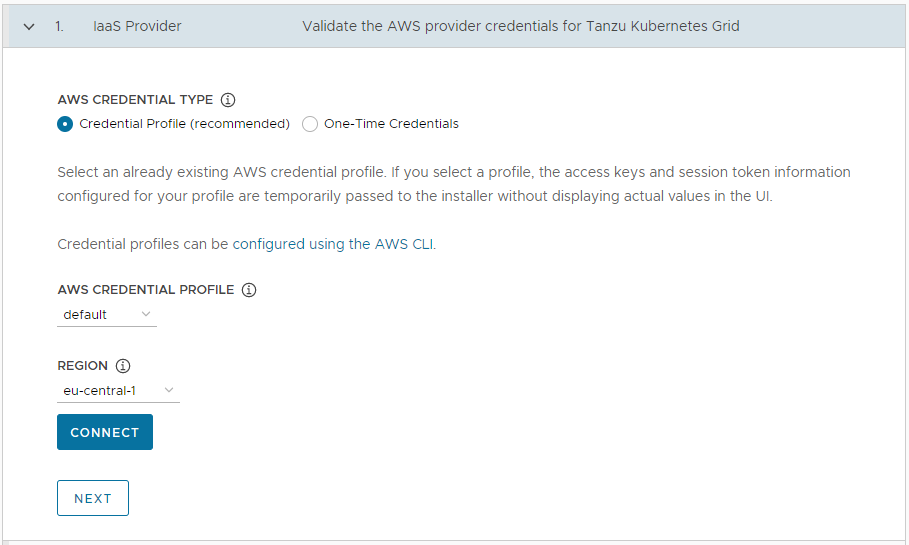 Select Credential Profile