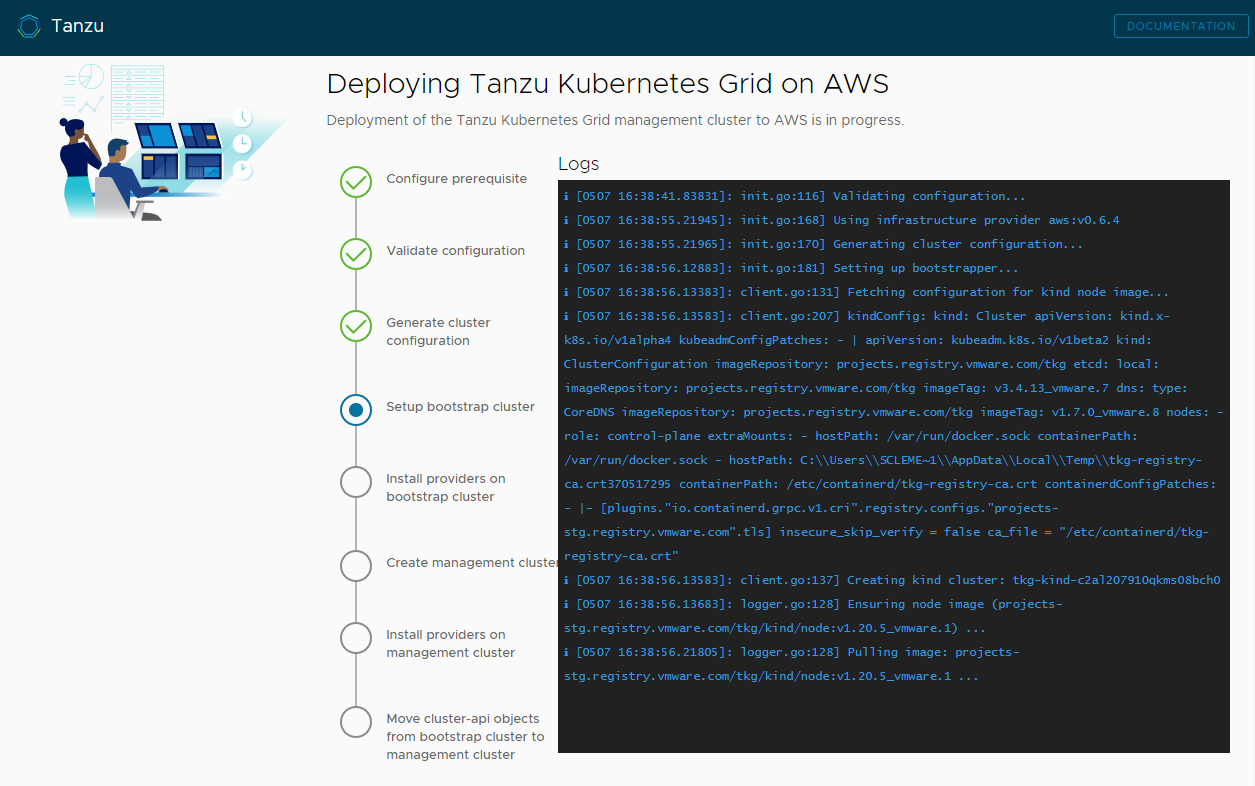 Monitor the management cluster deployment