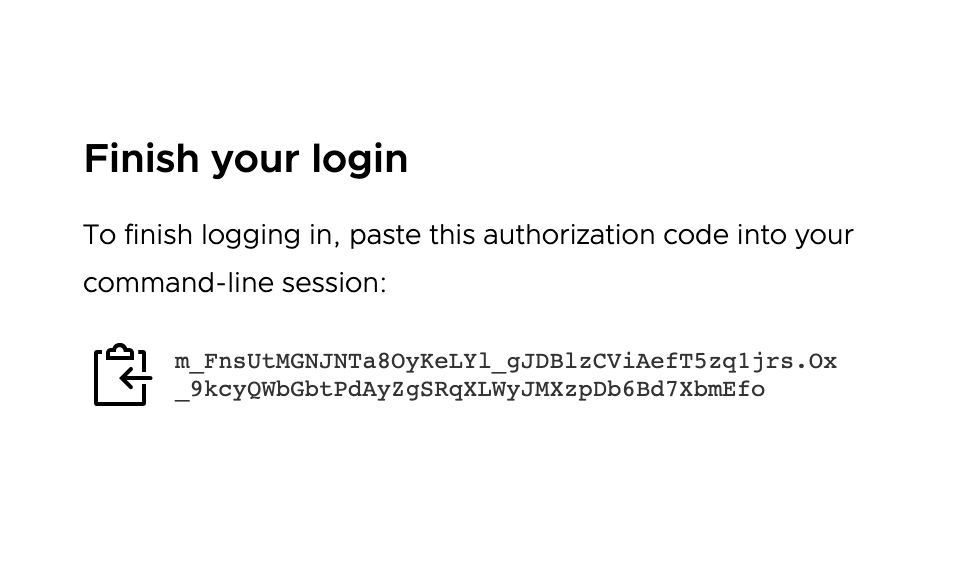 Finish your login