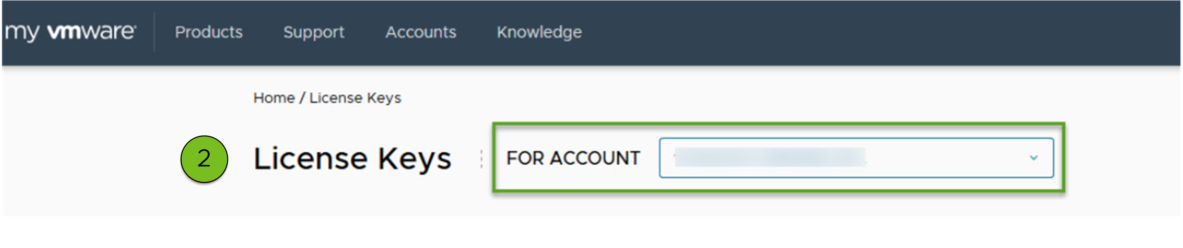 Website: License Keys page on customerconnect.vmware.com