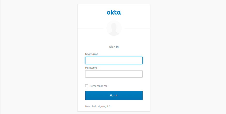 OIDC login page