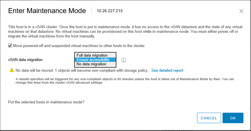 Maintenace mode dialog