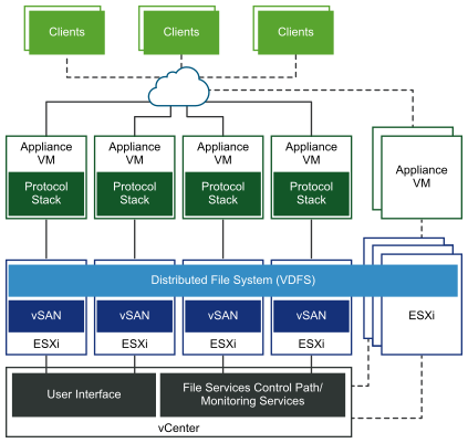 vSAN File service architecture.