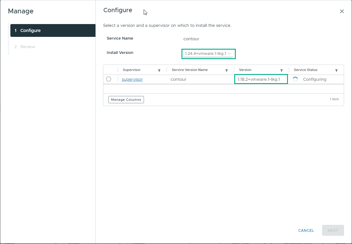 Updating a Supervisor Service version on a Supervisor