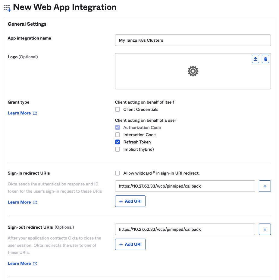 Okta Web Application Integration Details